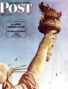 working on the statue of liberty