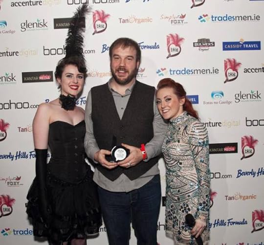 Picking up the award for Irish in the American Civil War at the Blog Awards Ireland (Blog Awards Ireland)