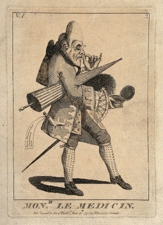 A_French_physician._Engraving_by_M._Darly,_1771._Wellcome_V0010921