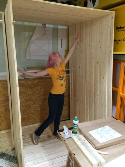 Standing inside the panels