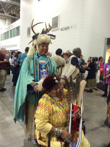 Indigenous people getting ready for the opening procession