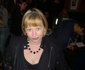 me at Capitol Cider before the reading