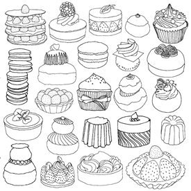 adult coloring cakes - mini