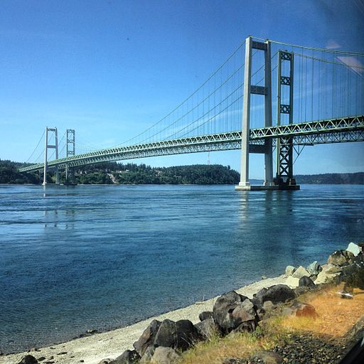 Tacoma Narrows Bridge, by train