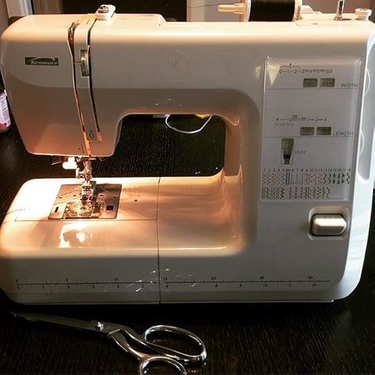 A twice yearly event: repairing of the black sweaters. #sewing #sewingmachine