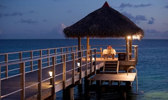 romantic dinner on the dock: 