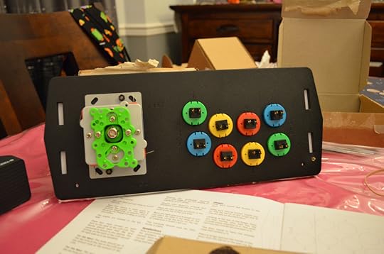 The bottom of the completed control panel, prior to the wiring.