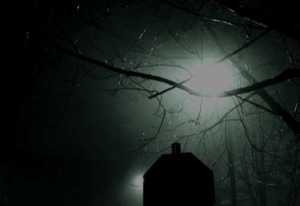 Deserted street at night scary Halloween prompt