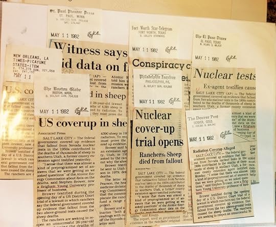 Press clippings from around the nation Brower saved in his files.  