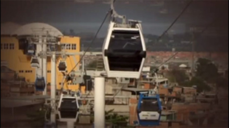 cable cars from favela in rio de janeiro