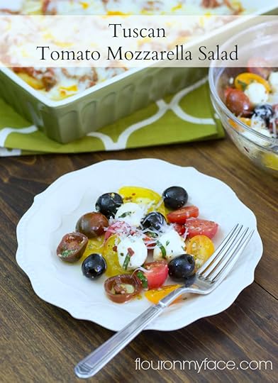 Tuscan Tomato Mozzarella Salad recipe via flouronmyface.com