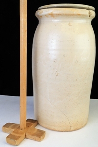 Antique Crockery Butter Churn