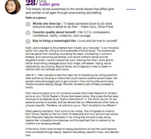 Kailin Gow, award-winning and bestselling author of over 200 books is chosen as a Beauty Gives Back beauty as part of Cindy Crawford's cause to help Dress for Success.