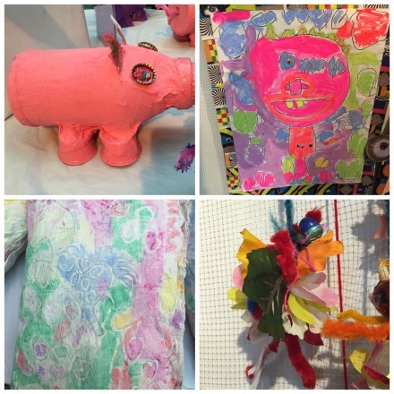 My kids' art project from camp this summer. I love them!