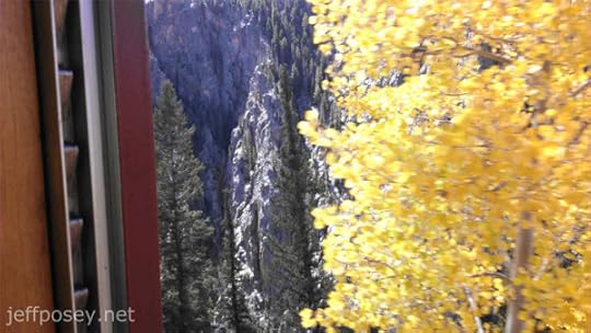 Blur of fall foliage color on the Cumbres & Toltec Scenic Railroad.