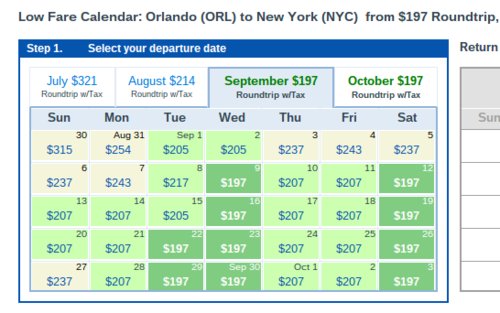 Fare Calendars Fly.com