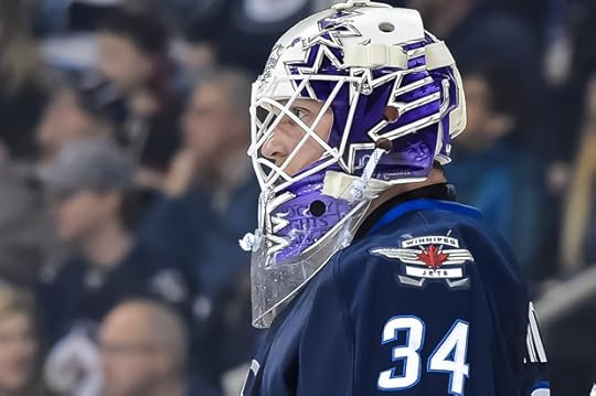 It was a big night for Jets goalie Michael Hutchinson (Photo by Jeff Miller)