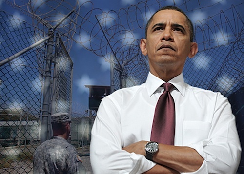 President Obama and Guantanamo: a photo collage from Slate, in June 2014.