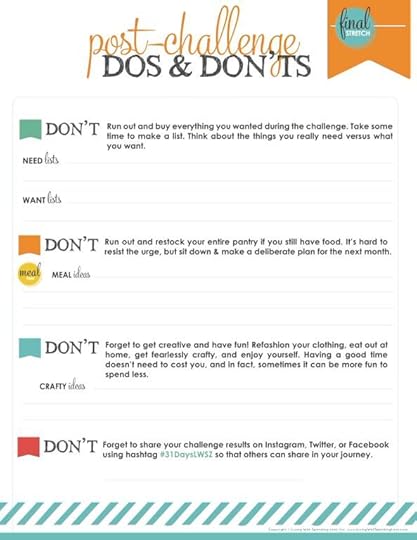 31 days of LWSZ day 31 post-challenge workshhet Don'ts