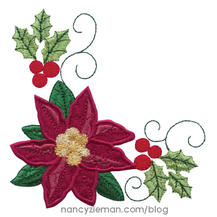 Creative Quilting Outlines-Charming Poinsettias by NancyZieman | Quilt and Embroidery