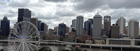 View from the hotel, by day. It looks even more spectacular at night, but my night photography just doesn't hack it. Note the cloud cover. I'm very happy about that. We have to walk from the hotel to the State Library. Cloud cover is good.