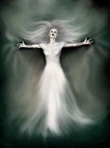 Black and white representation of the banshee