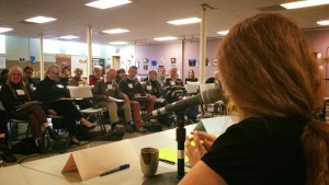 Speaking at the Beyond Violence event. Photo by Rev. Kate Lore