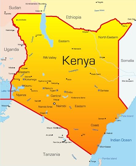 large map of kenya in african