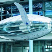 Festo’s AirPenguin achieves flight thanks to an internal helium-filled balloon.