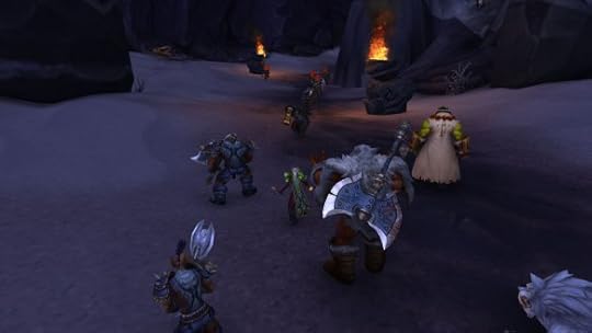 My warlock stands with the Frostwolf clan at the Battle of Thunder Pass in World of Warcraft: Warlords of Draenor