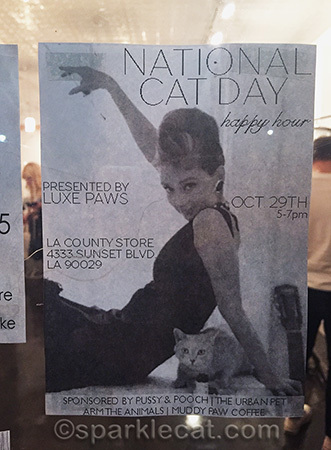 National Cat Day Happy Hour sign