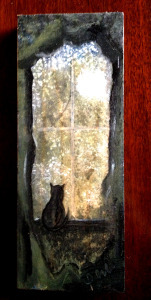 Meowling at the Moon 1 (3"X9-1/2)"