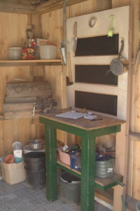 garden shed work station and back corner