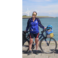 Miriam and Madison in Zeeland before crossing into Belgium.