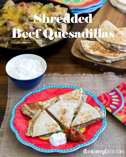 Shredded Beef Quesadillas recipe via flouronmyface.com