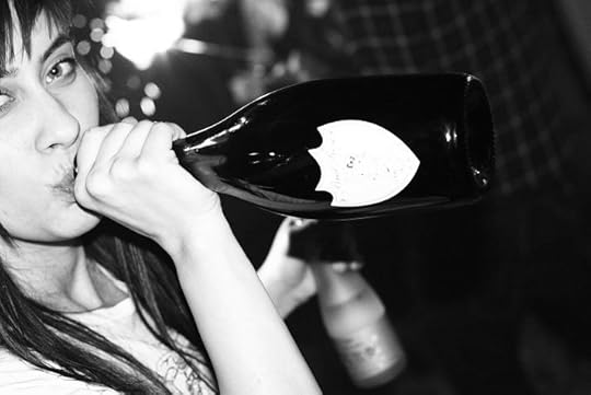 Drinking wine black and white