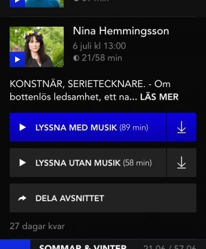 Lyssnade på sommarprat under tiden.