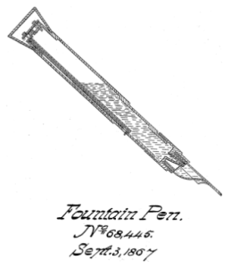 Fountain Pen Patent Drawing from 1867. [Image: Public Domain]