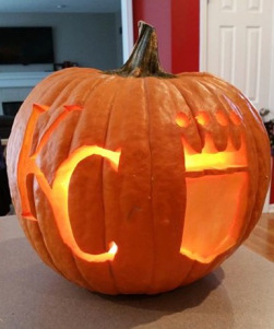 The Halloween pumpkin my son carved this year was frequently photographed by trick-or-treaters' parents.