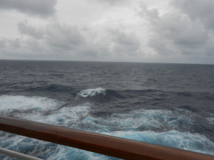 View of waves from the ship