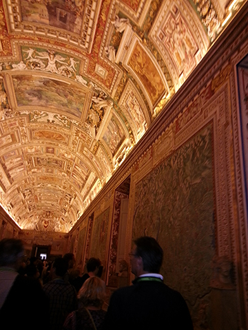 Grand hall inside the Vatican Museum Rome, Italy