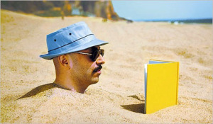 Reading on the beach