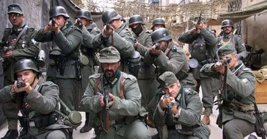Un grupo de recreación, vestidos de soldados alemanes, durante el Certamen Internacional de Novela Histórica de Úbeda.