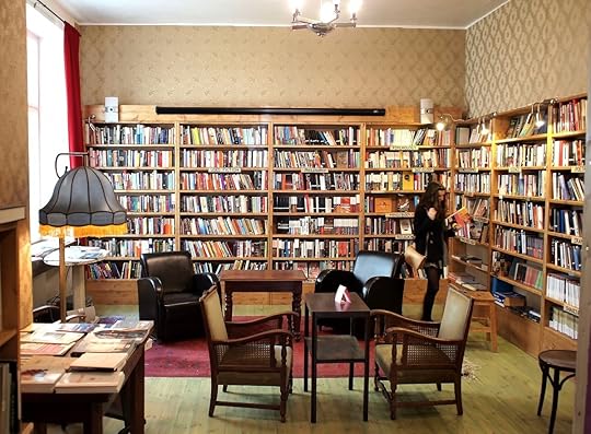 cosy armchairs in a bookstore