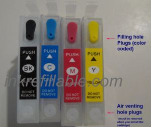 You only buy cartridges one time. Then you fill them as needed. The refill ink is inexpensive. You can get all the colors for $15. I can't tell how big the jug is and it doesn't list dimension online, but it's considerably cheaper than brand ink.