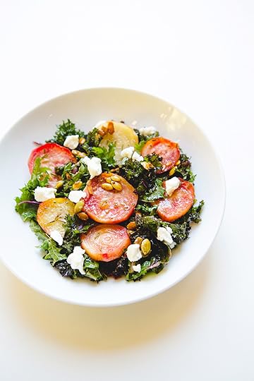 Honey Roasted Beets and Kale Salad w/ Apple Cider Vinaigrette | #recipe via FoodforMyFamily.com