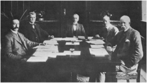 What the original Blogschild meeting probably looked like, if these guys were more like bloggers, but with insidious-looking twisty moustaches.