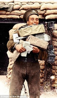 WW1 troop with letters
