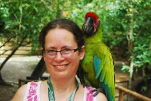 Me with a macaw on my shoulder