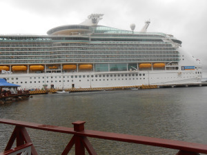 Cruise ship docked at port